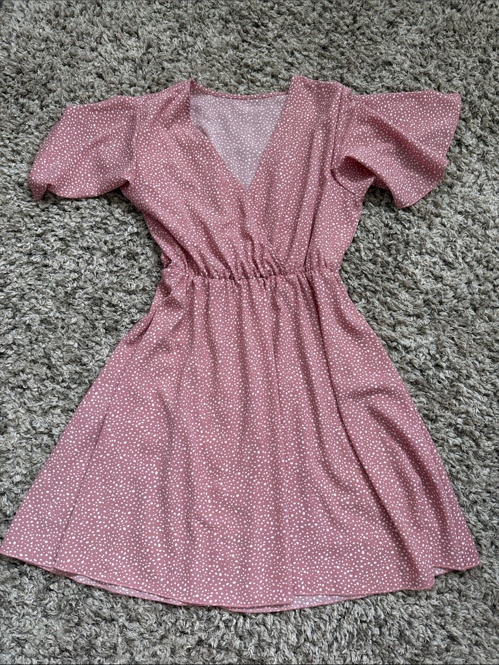 Women’s Dusty Pink Polka Dot Wrap Dress